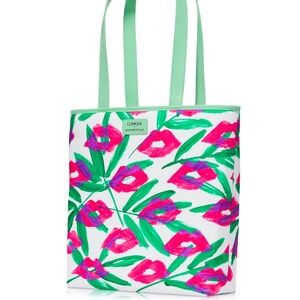 2 Piece Set Clinique x Drawbertson Collab.  Floral Tote and Makeup Bag